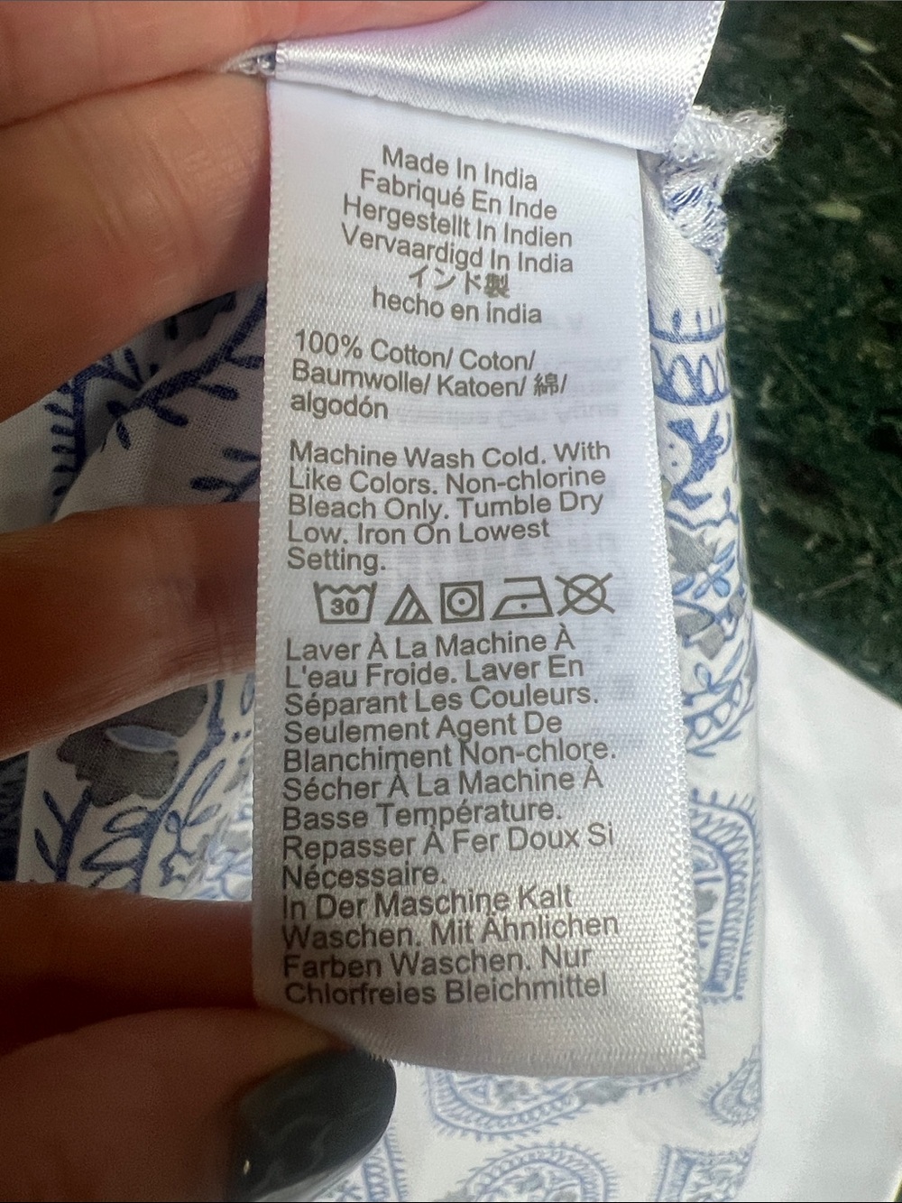 J Crew Women's Blue/White Cotton Tunic Dress Sz XS Boho Summer Beach Resort - Picture 8 of 13